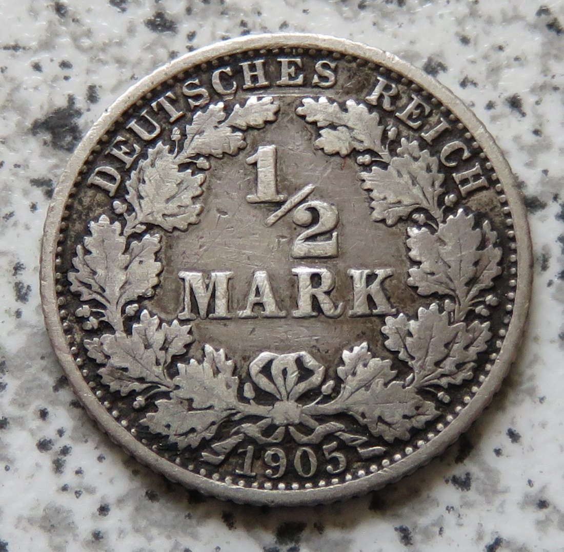 Kaiserreich 1/2 Mark 1905 J   
