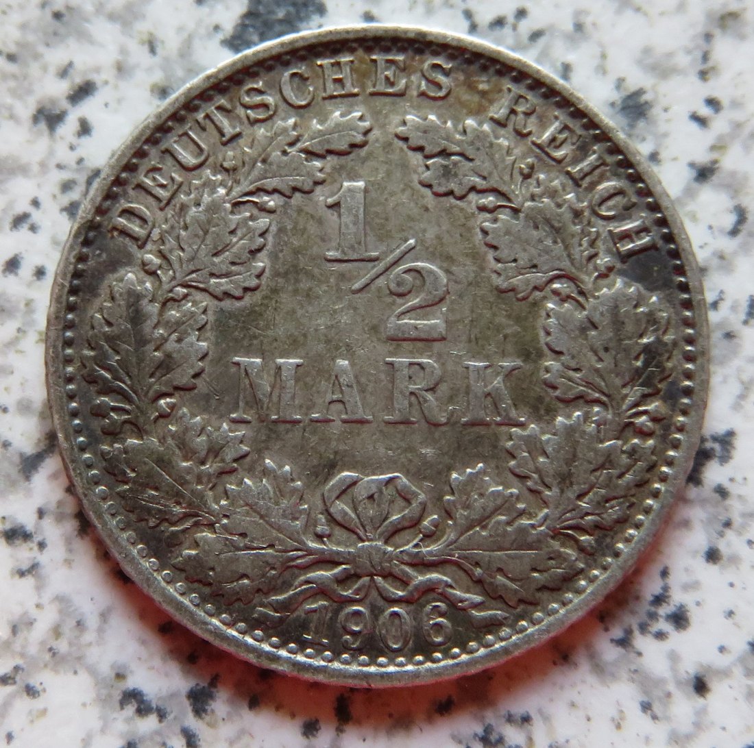  Kaiserreich 1/2 Mark 1906 E   