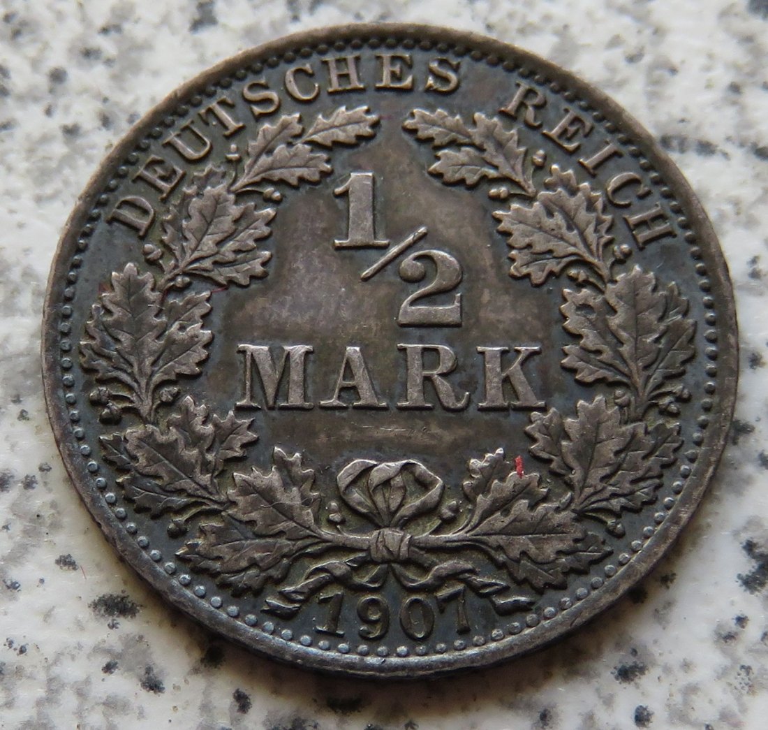  Kaiserreich 1/2 Mark 1907 A   