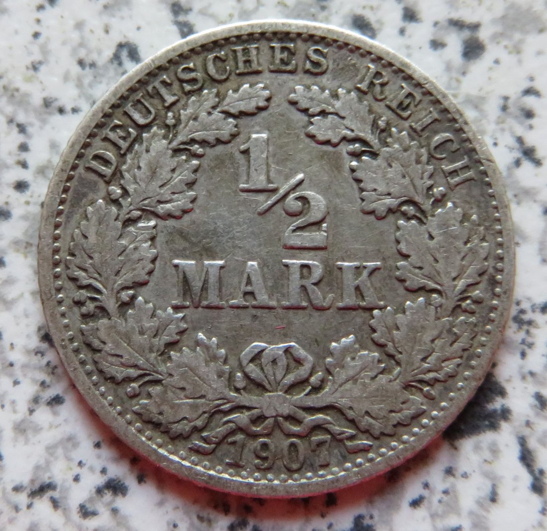  Kaiserreich 1/2 Mark 1907 G   