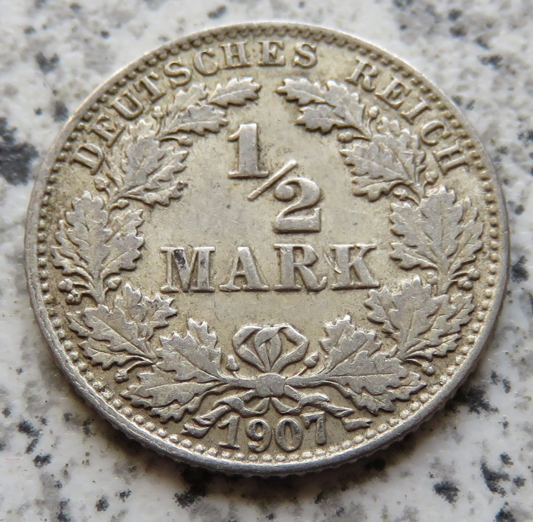 Kaiserreich 1/2 Mark 1907 J   