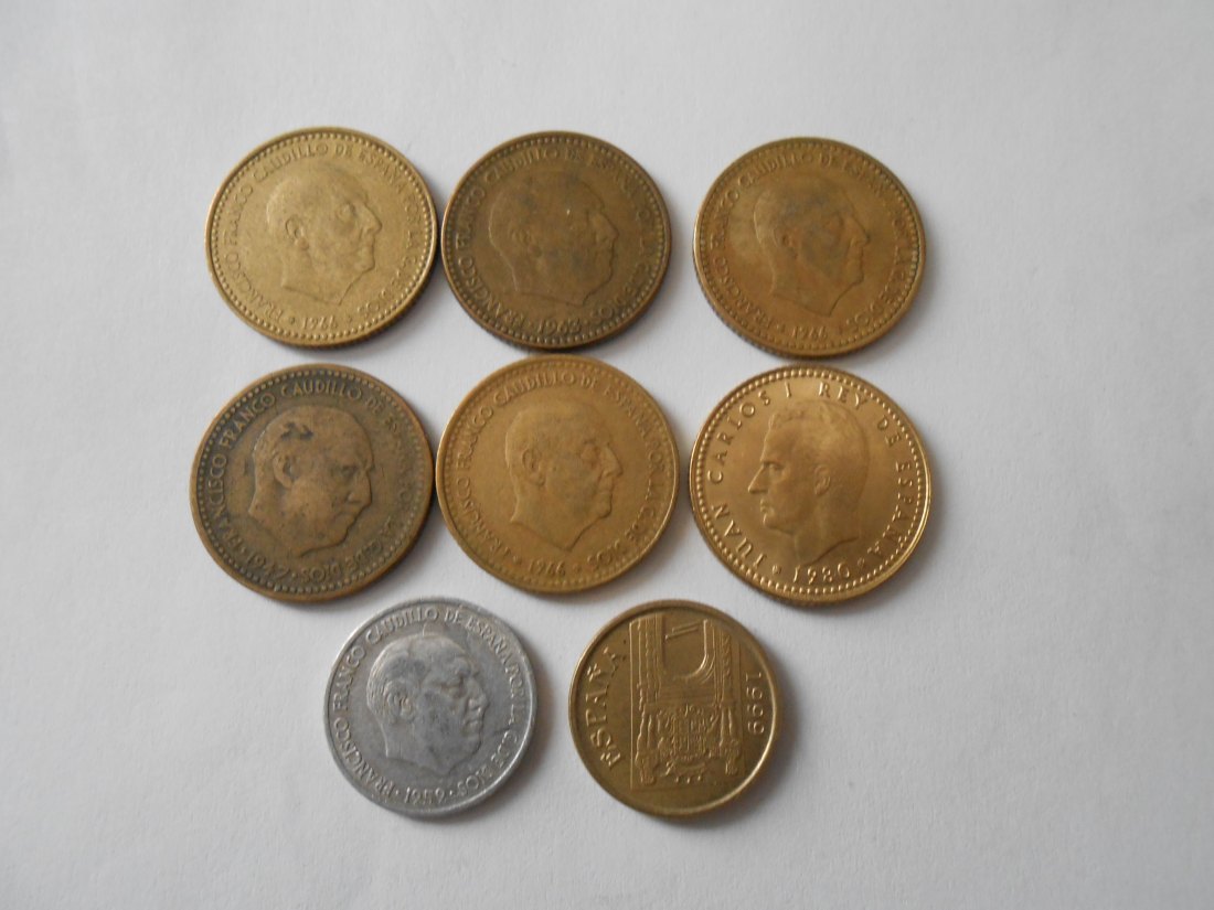  #L13 Spanien 8er Lot < 1 Peseta/ 5 Pesetas/ 10 Centimos   