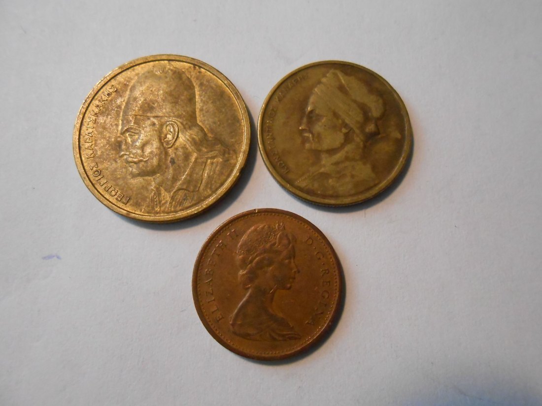 #L17 Griechenland/Kanada 3er Lot < 1 + 2 Drachmen / 1 Cent 1967   