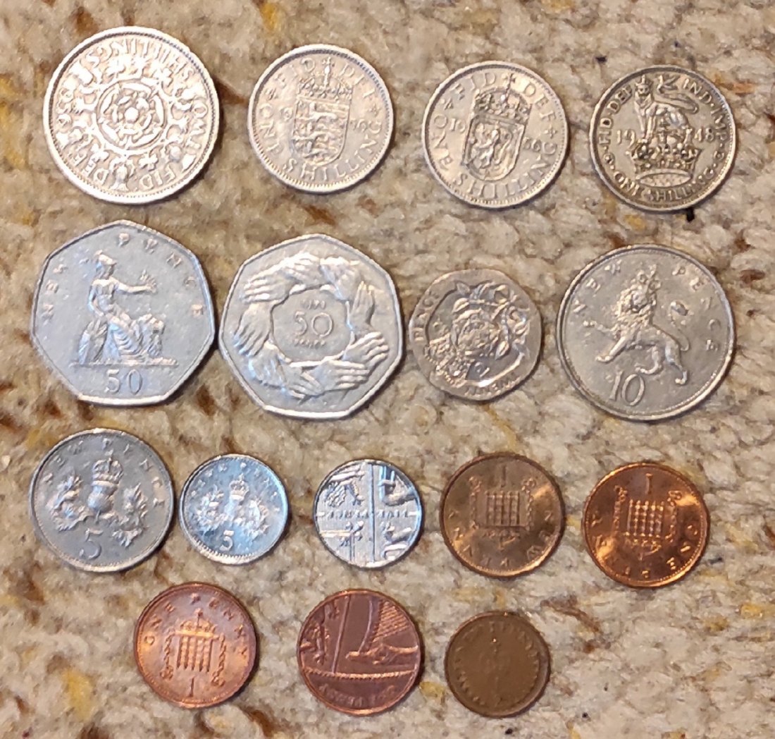  Set 018: Großbritannien Münzlot mit 16 verschiedenen Münzen   