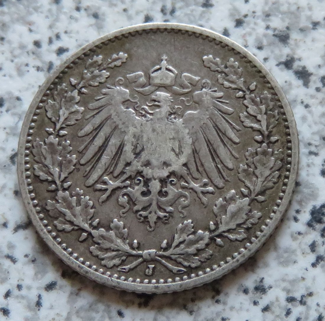  Kaiserreich 1/2 Mark 1908 J   