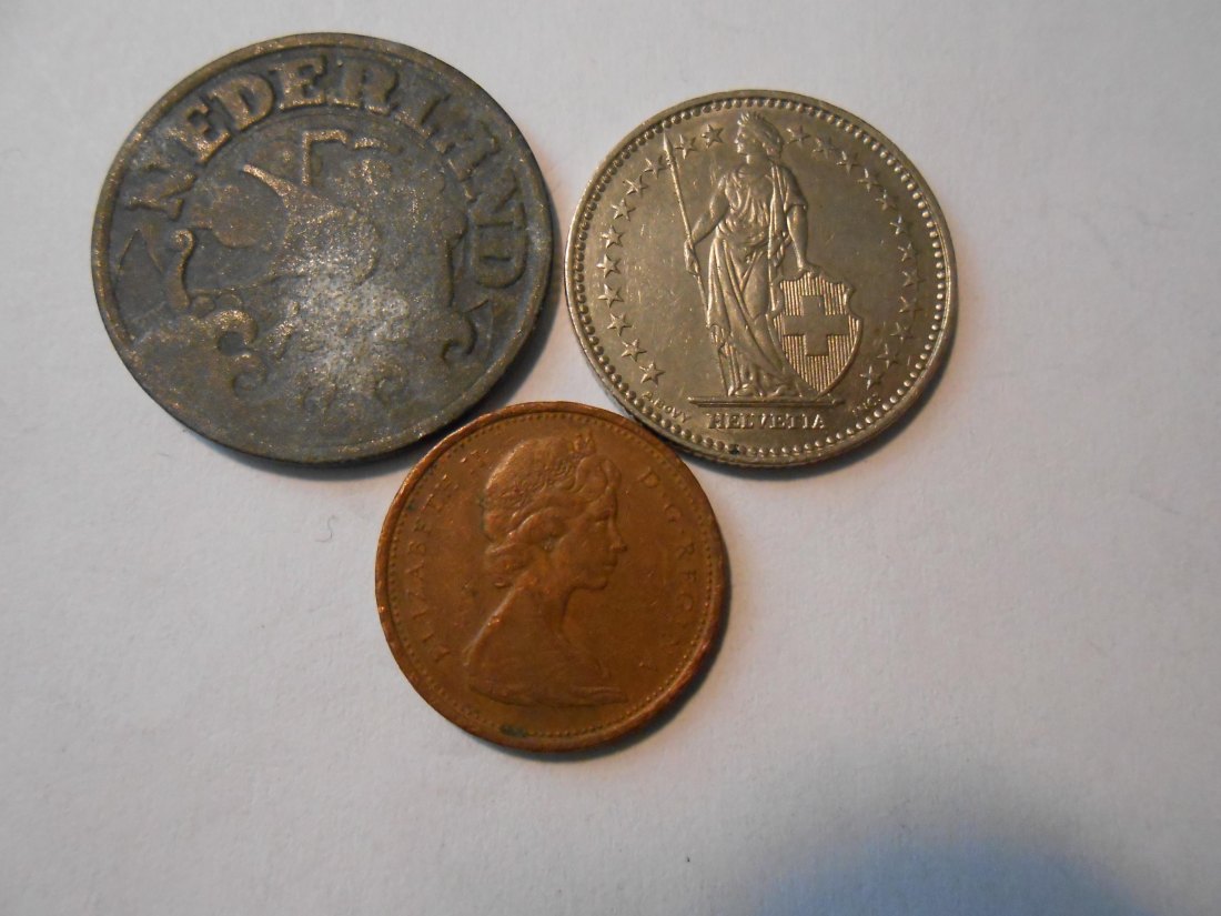  #L20 Niederlande/Schweiz/Kanada 3er Lot < 25 Cent 1941/1 Franken 1994/1 Cent 1967   