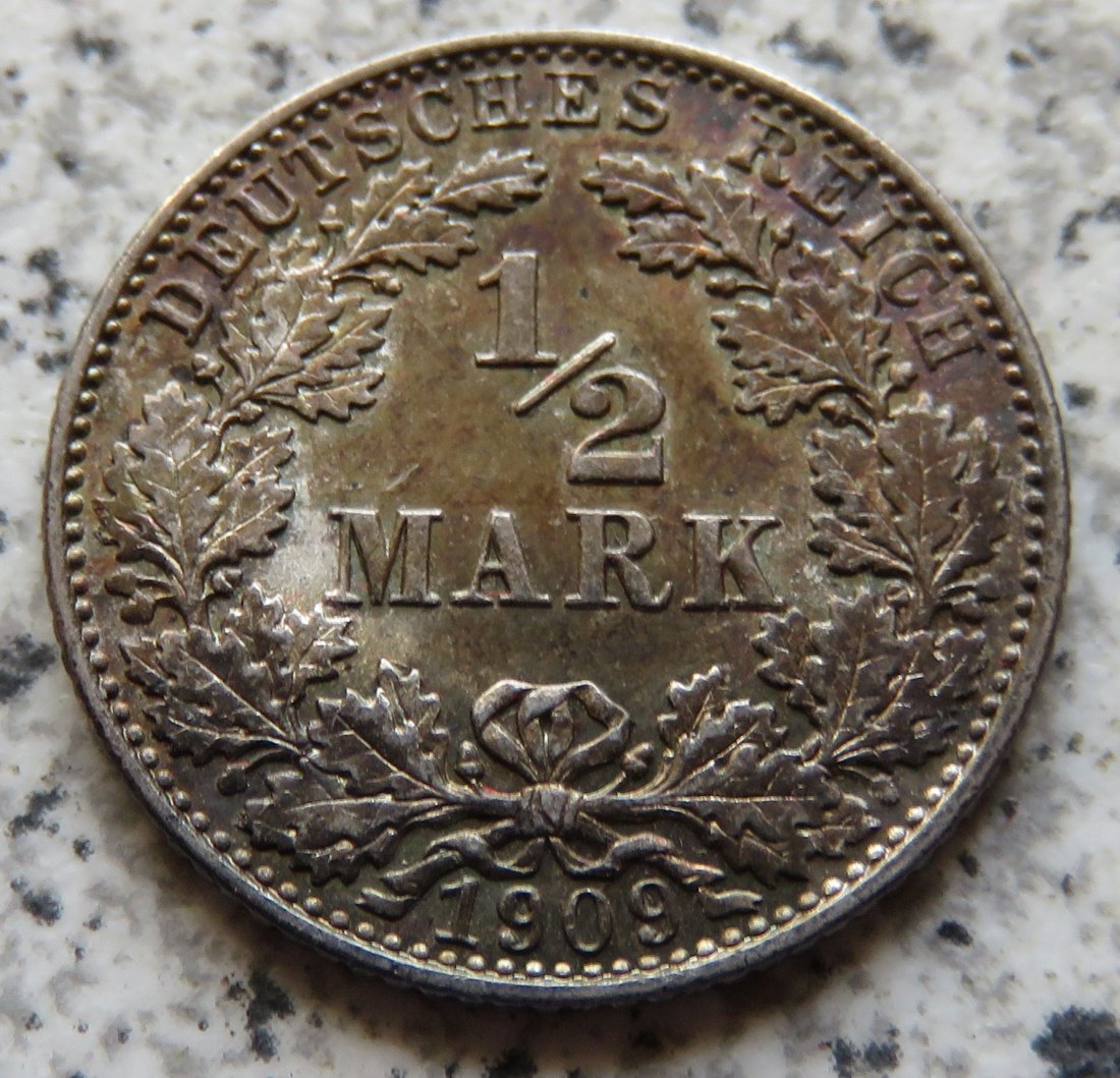  Kaiserreich 1/2 Mark 1909 E   
