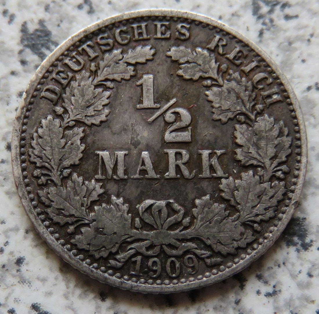  Kaiserreich 1/2 Mark 1909 J   