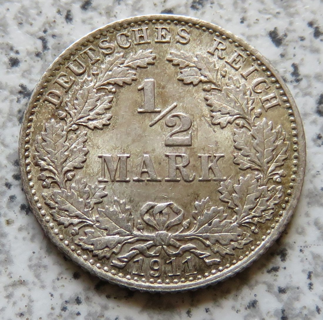  Kaiserreich 1/2 Mark 1911 D   