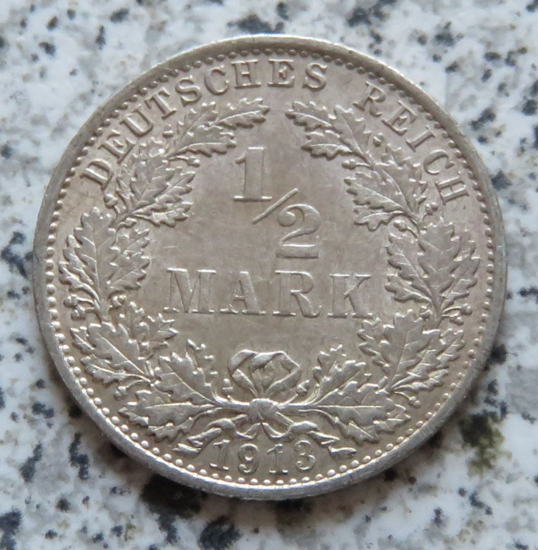  Kaiserreich 1/2 Mark 1913 A   