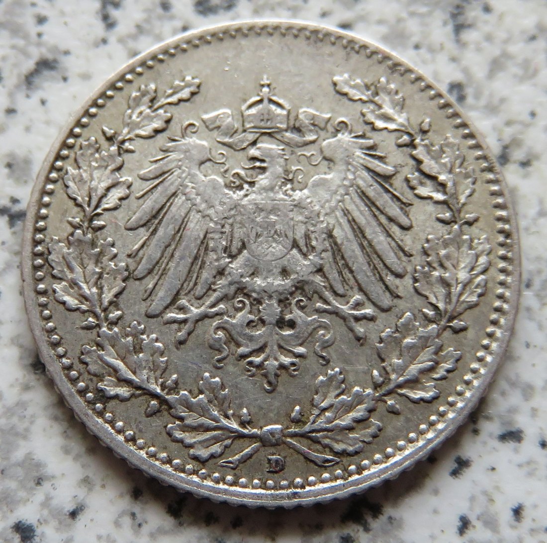  Kaiserreich 1/2 Mark 1913 D   