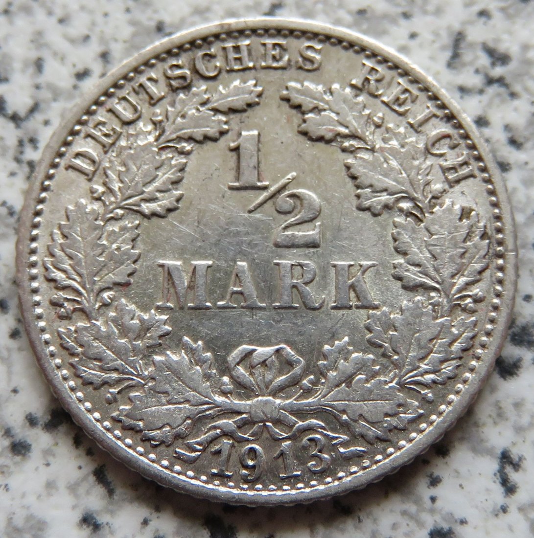  Kaiserreich 1/2 Mark 1913 F   