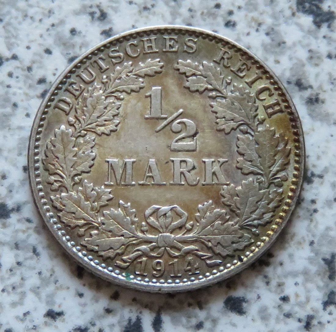  Kaiserreich 1/2 Mark 1914 J   