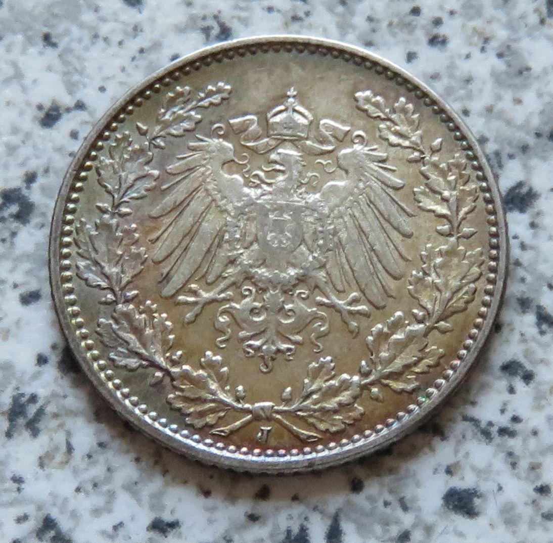  Kaiserreich 1/2 Mark 1914 J   