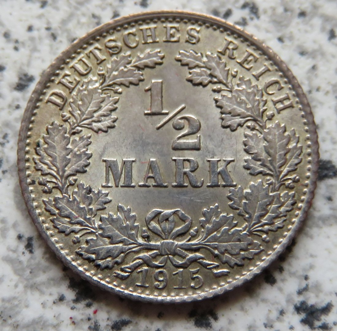  Kaiserreich 1/2 Mark 1915 D   