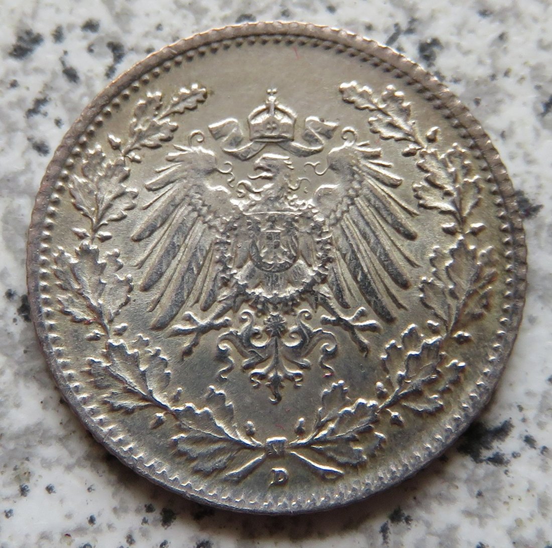  Kaiserreich 1/2 Mark 1915 D   