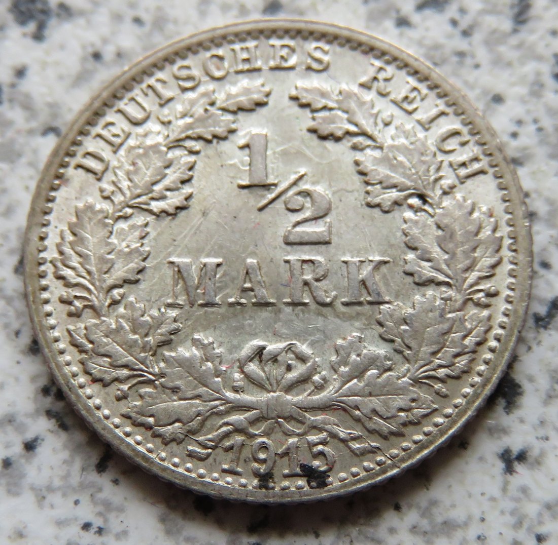  Kaiserreich 1/2 Mark 1915 F   