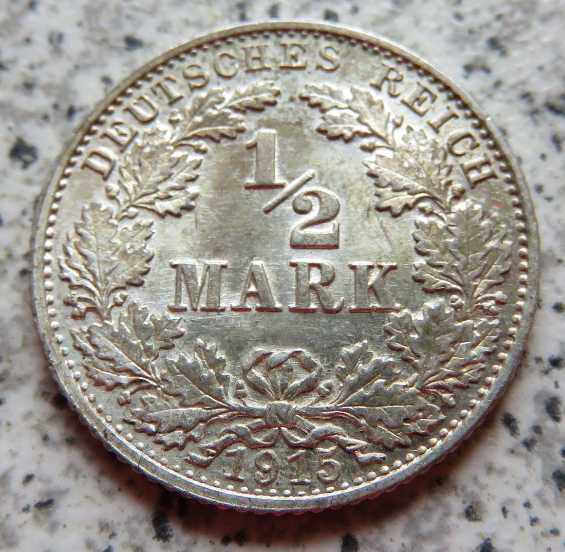  Kaiserreich 1/2 Mark 1915 G   