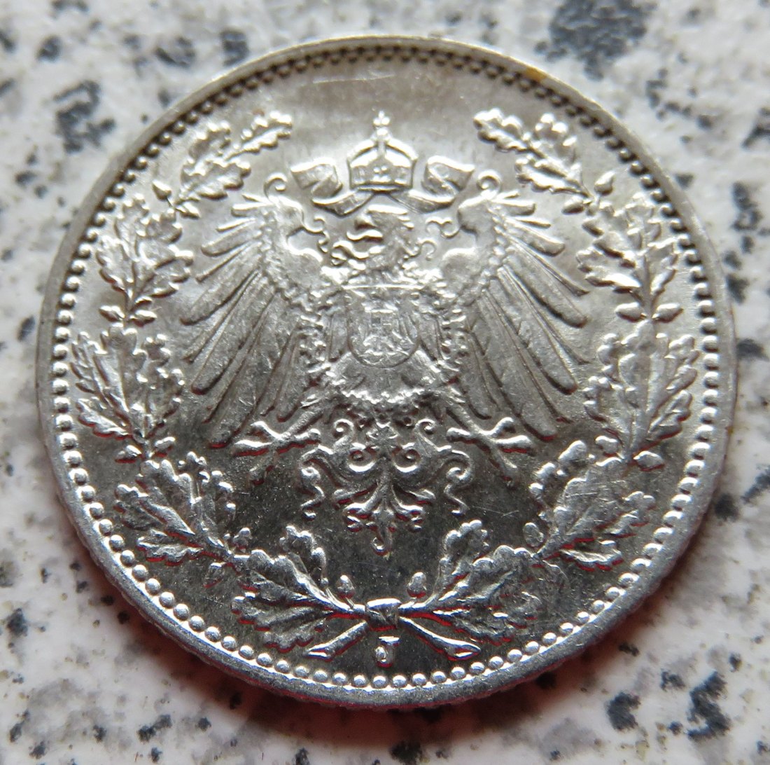  Kaiserreich 1/2 Mark 1915 J   