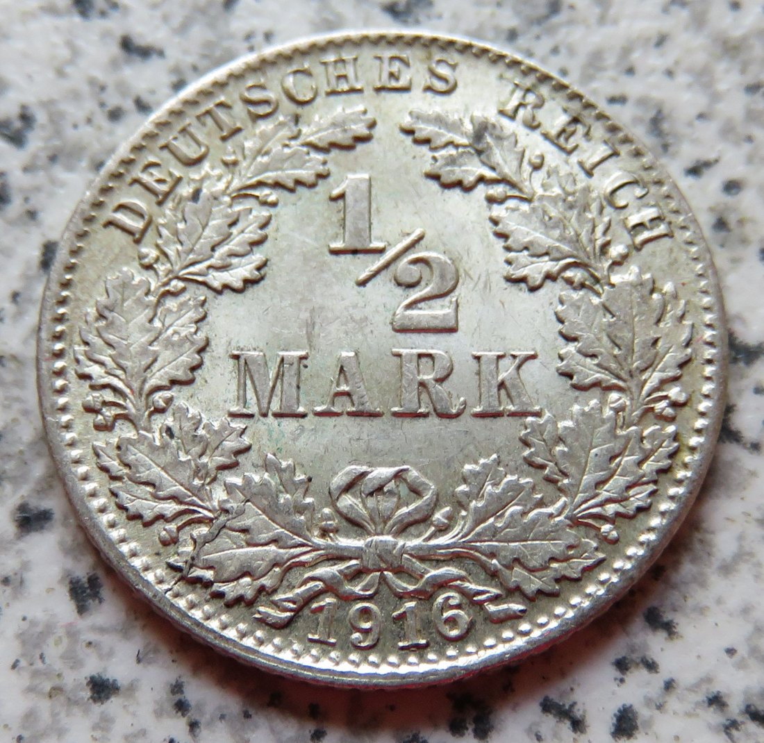  Kaiserreich 1/2 Mark 1916 D   
