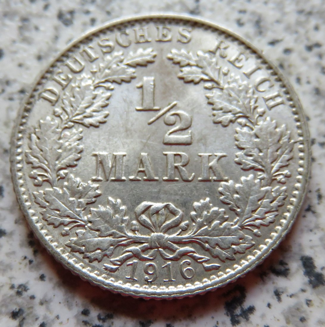  Kaiserreich 1/2 Mark 1916 E   