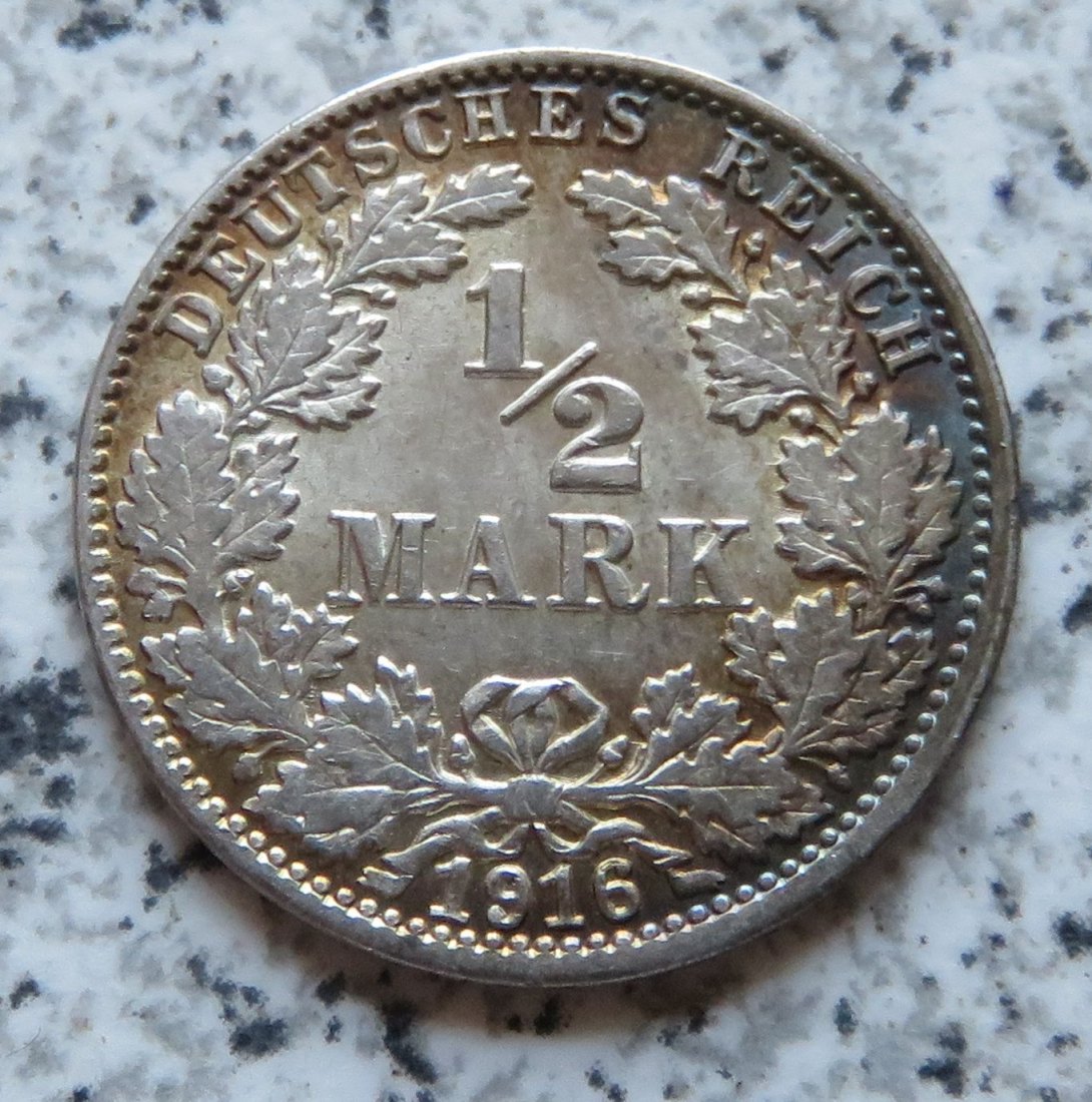  Kaiserreich 1/2 Mark 1916 J   