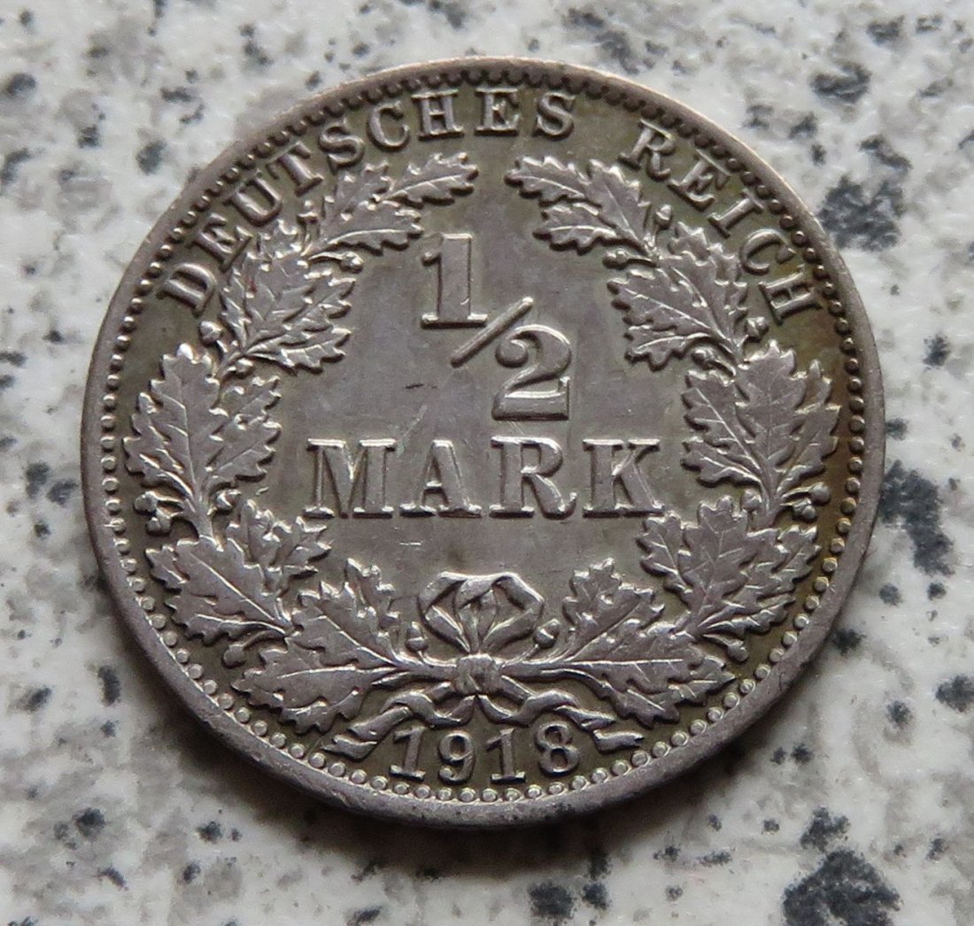  Kaiserreich 1/2 Mark 1918 A   