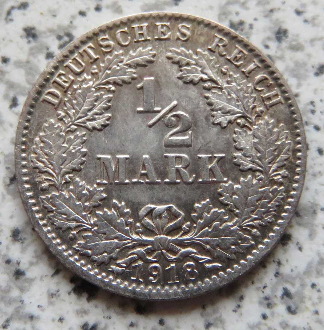  Kaiserreich 1/2 Mark 1918 D   