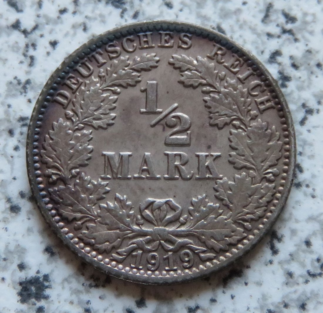  Kaiserreich 1/2 Mark 1919 A   