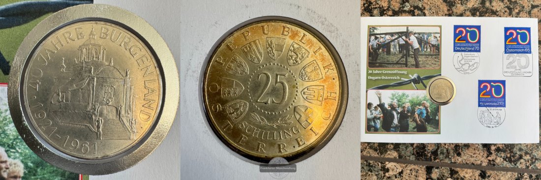  Österreich, 25 Schilling (Burgenland) 1961 FM-Frankfurt KM#2891 Feinsilber: 10,4g   