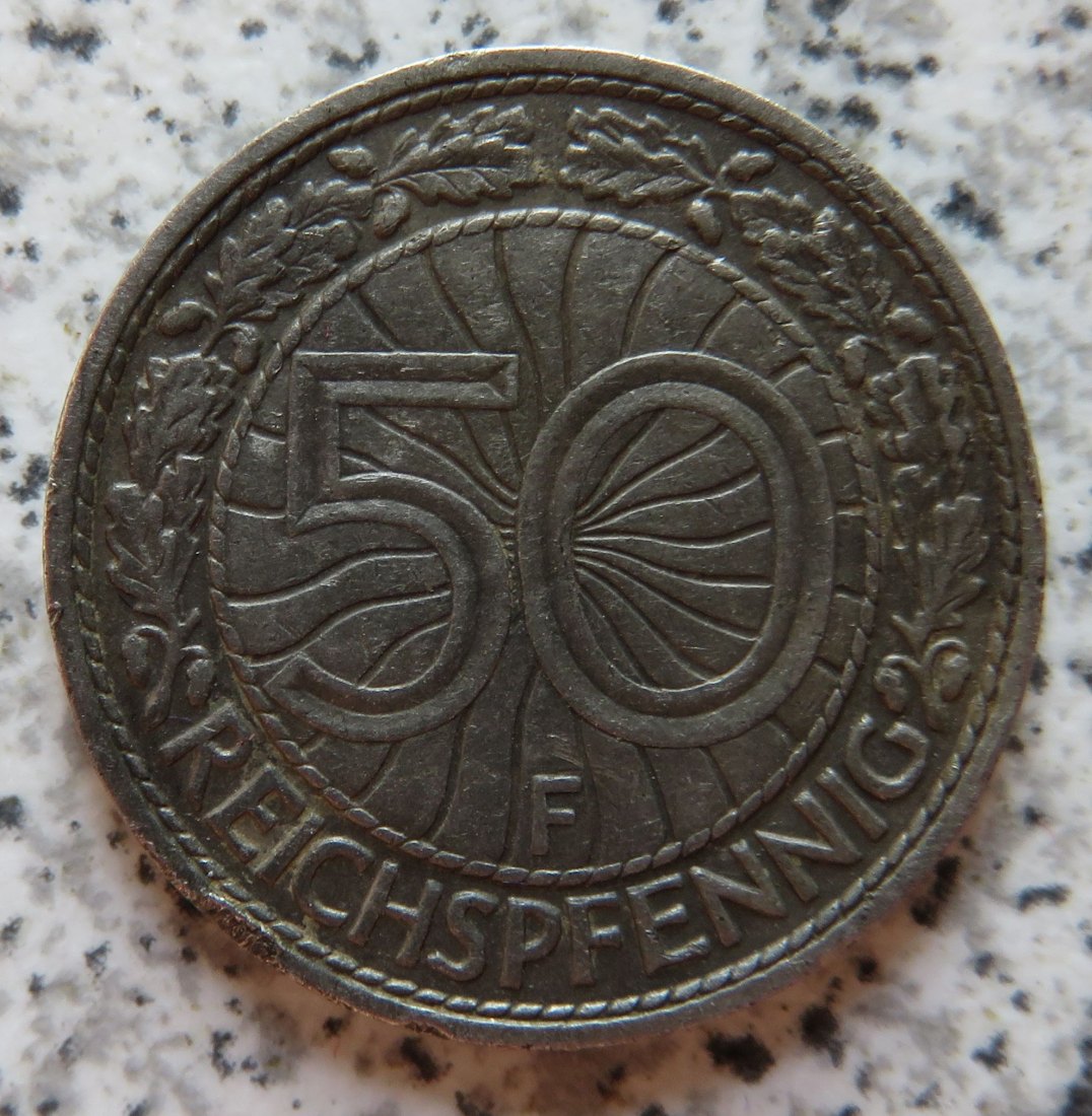  Weimarer Republik 50 Pfennig 1928 F   