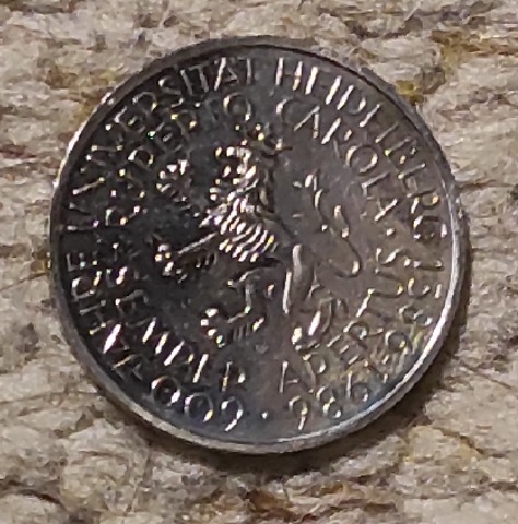  Deutschland 5 Mark 1986, 600 Jahre Universität Heidelberg   