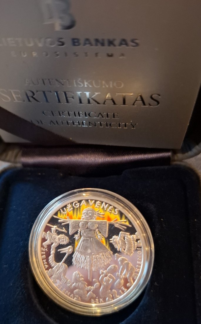 Litauen 5 Euro Silber proof 2019 Winterende Serie traditionelle Feste, Auflage 3.000   