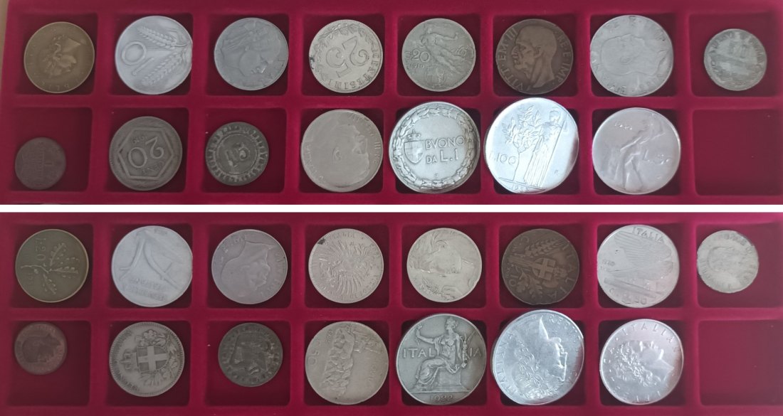  Ausland; Italien; Lot Kleinmünzen ( 15 Stück ), ohne Tablett   