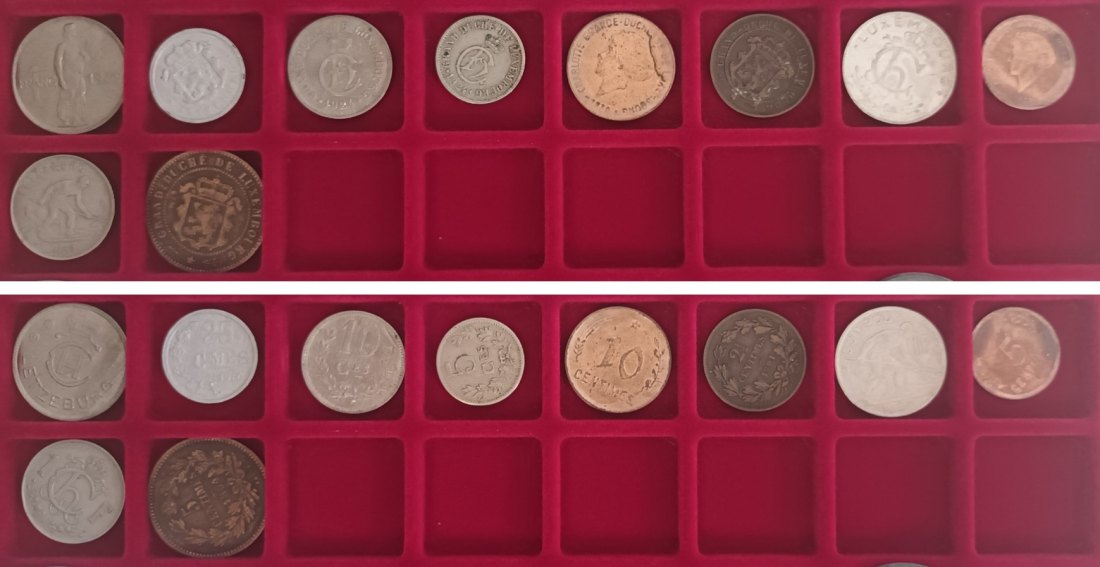  Ausland; Luxemburg; Lot Kleinmünzen ( 10 Stück ), ohne Tablett   