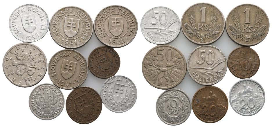  Ausland; Slowenien & Polen; Lot Kleinmünzen ( 9 Stück )   
