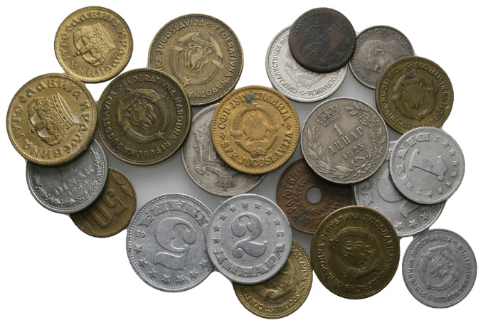  Ausland; Jugoslawien; Lot Kleinmünzen ( 21 Stück )   
