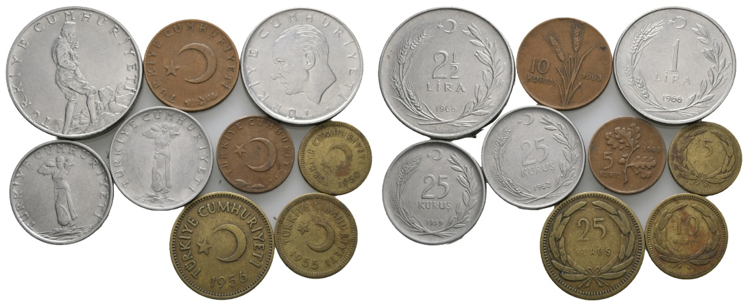  Ausland; Türkei; Lot Kleinmünzen ( 9 Stück )   