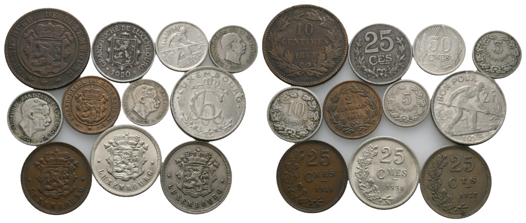  Ausland; Luxemburg; Lot Kleinmünzen ( 11 Stück )   
