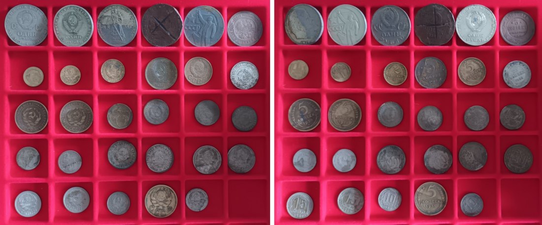  Ausland; Russland; Lot Kleinmünzen ( 29 Stück ), ohne Tablett   