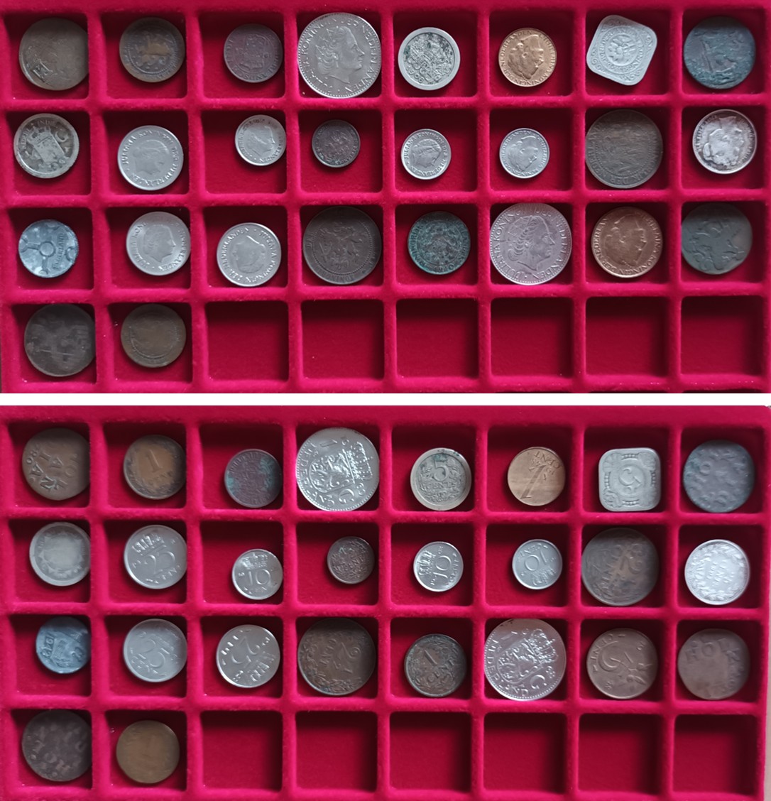  Ausland; Niederlande; Lot Kleinmünzen ( 26 Stück ), ohne Tablett   