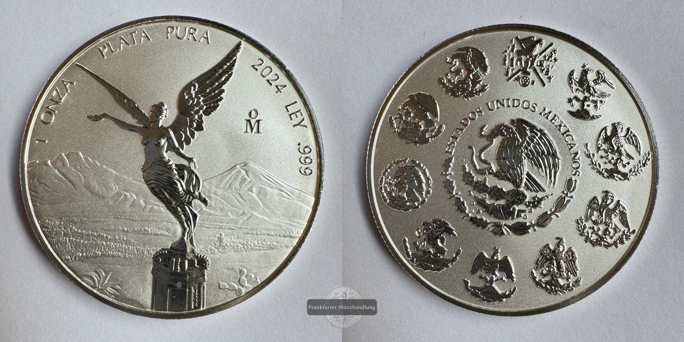  Mexico / 1 Onza Libertad Plata Pura 2024 (2000-24) Rev. Proof FM-Frankfurt KM#639 Feinsilber: 31,1g   