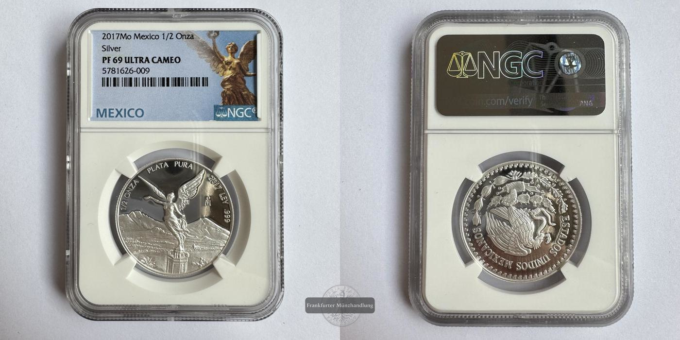  Mexiko / 1/2 Onza Libertad 2017 (1996-2024) NGC Graded PF 69 FM-Frankfurt Feinsilber: 15,55g   