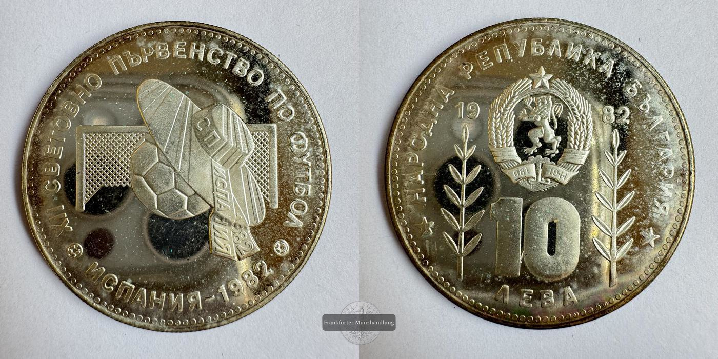  Bulgarien / 10 Leva 1982 FM-Frankfurt KM#143 Feinsilber: 12,032g   