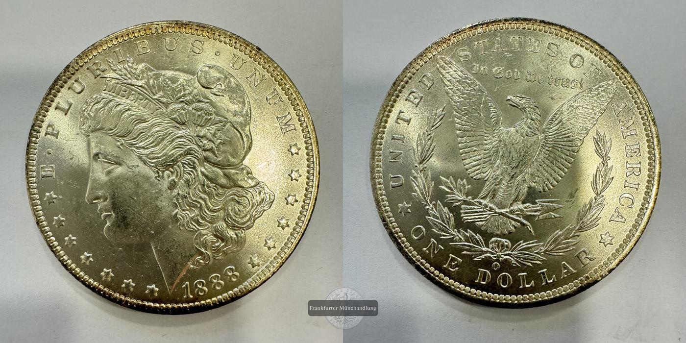 USA / 1 Dollar 1888 (1878-1921) 'O' Morgan Dollar FM-Frankfurt KM#110 Feinsilber: 24,057g   