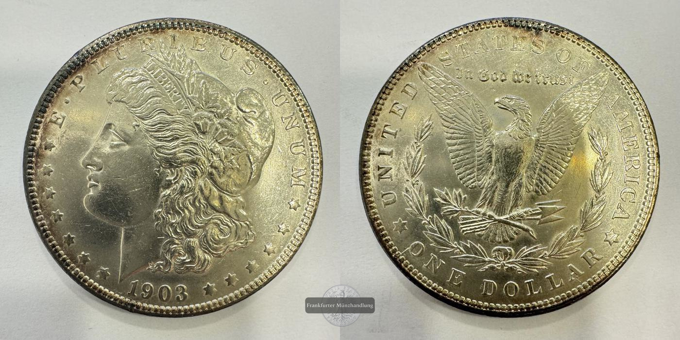  USA / 1 Dollar 1903 (1878-1921) Morgan Dollar FM-Frankfurt KM#110 Feinsilber: 24,057g   