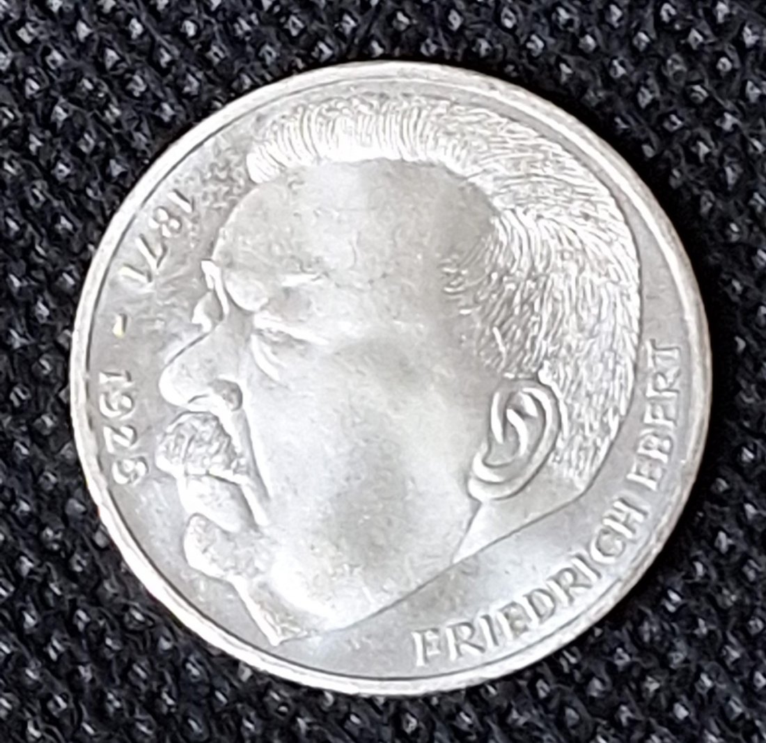  Silber Gedenkmünze BRD: 5 DM 1975 J, Ebert, Feingewicht 7,0 Gramm Silber   