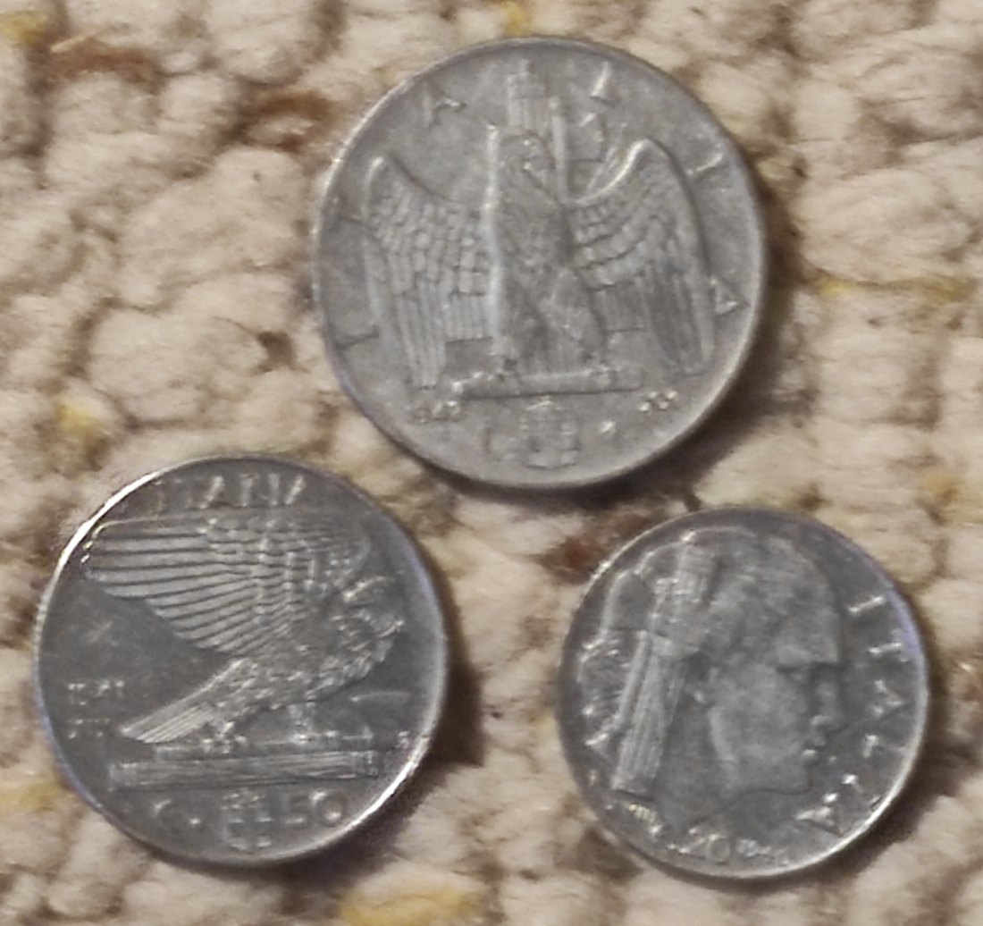  d001: Italien Münzlot mit 3 älteren Münzen   