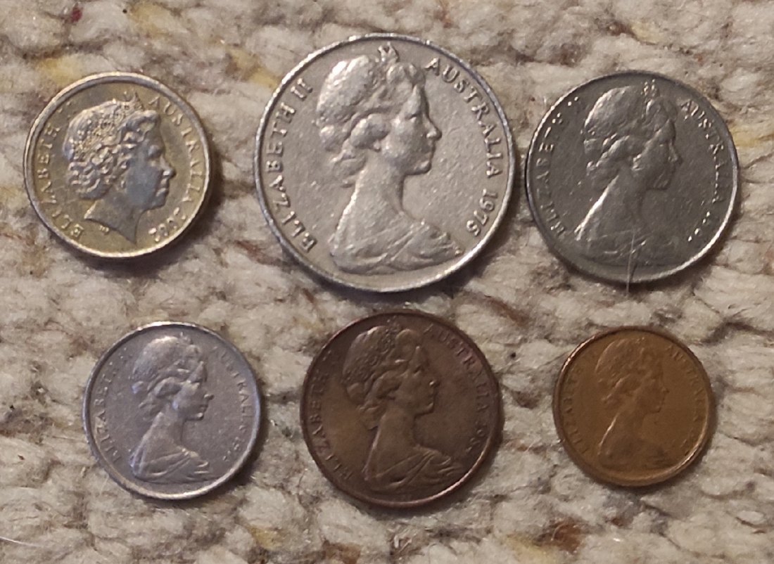  d002: Australien Münzlot mit 6 verschiedenen Münzen (=1,4466 €)   