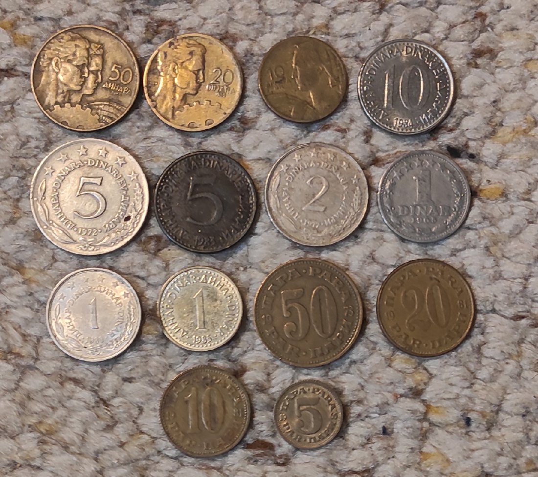  Set 028: Jugoslawien Münzlot mit 14 verschiedenen Münzen   